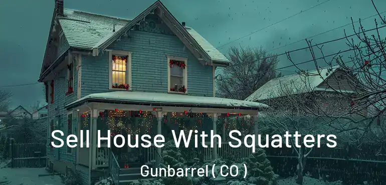  Sell House With Squatters Gunbarrel ( CO )